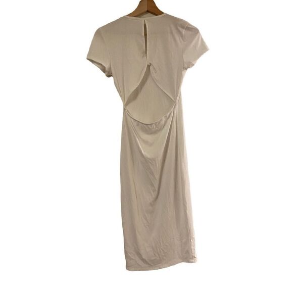 White fitted Midi dress with back cut out Women’s Medium - Picture 4 of 4